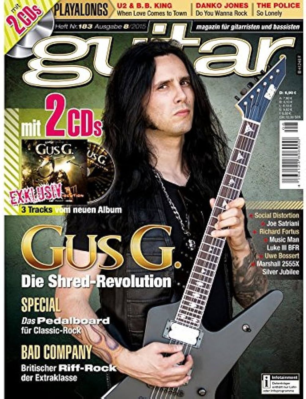 Guitar Magazin Deutschland 2015-08 Gus G. Bad Company Danko Jones #183