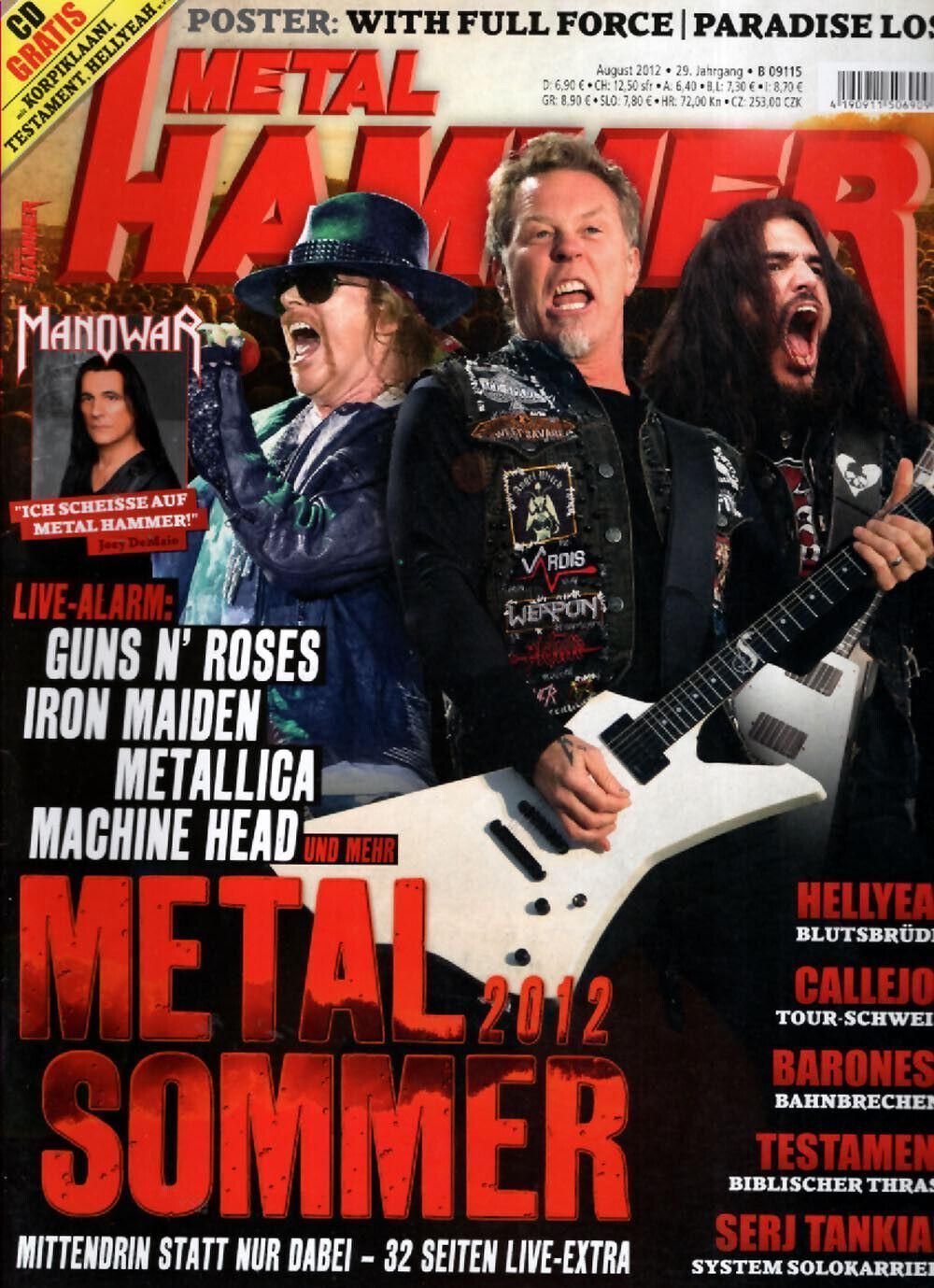 Metal Hammer Magazin Deutschland 2012-08 Metallica Manowar Tankian Hellyeah Callejon