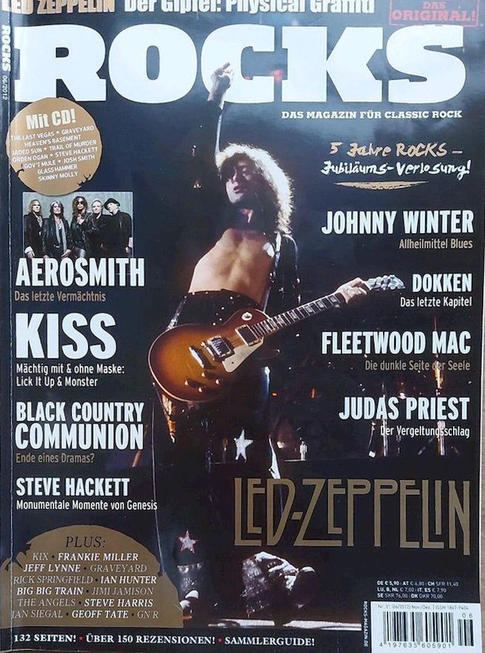 Rocks Magazine Allemagne 2012 #31 Led Zeppelin Johnny Winter Kiss Aerosmith Judas Priest