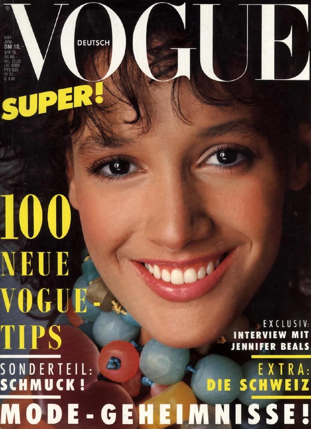 Vogue Revista Alemania 1984-06 Jennifer Beals Edición original