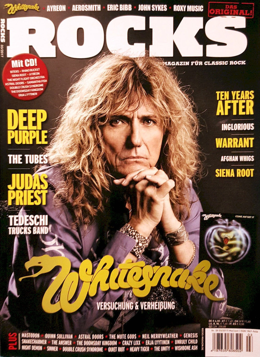 Rocks Magazin Deutschland 2017 #58 Whitesnake Ten Years After Deep Purple Judas Priest