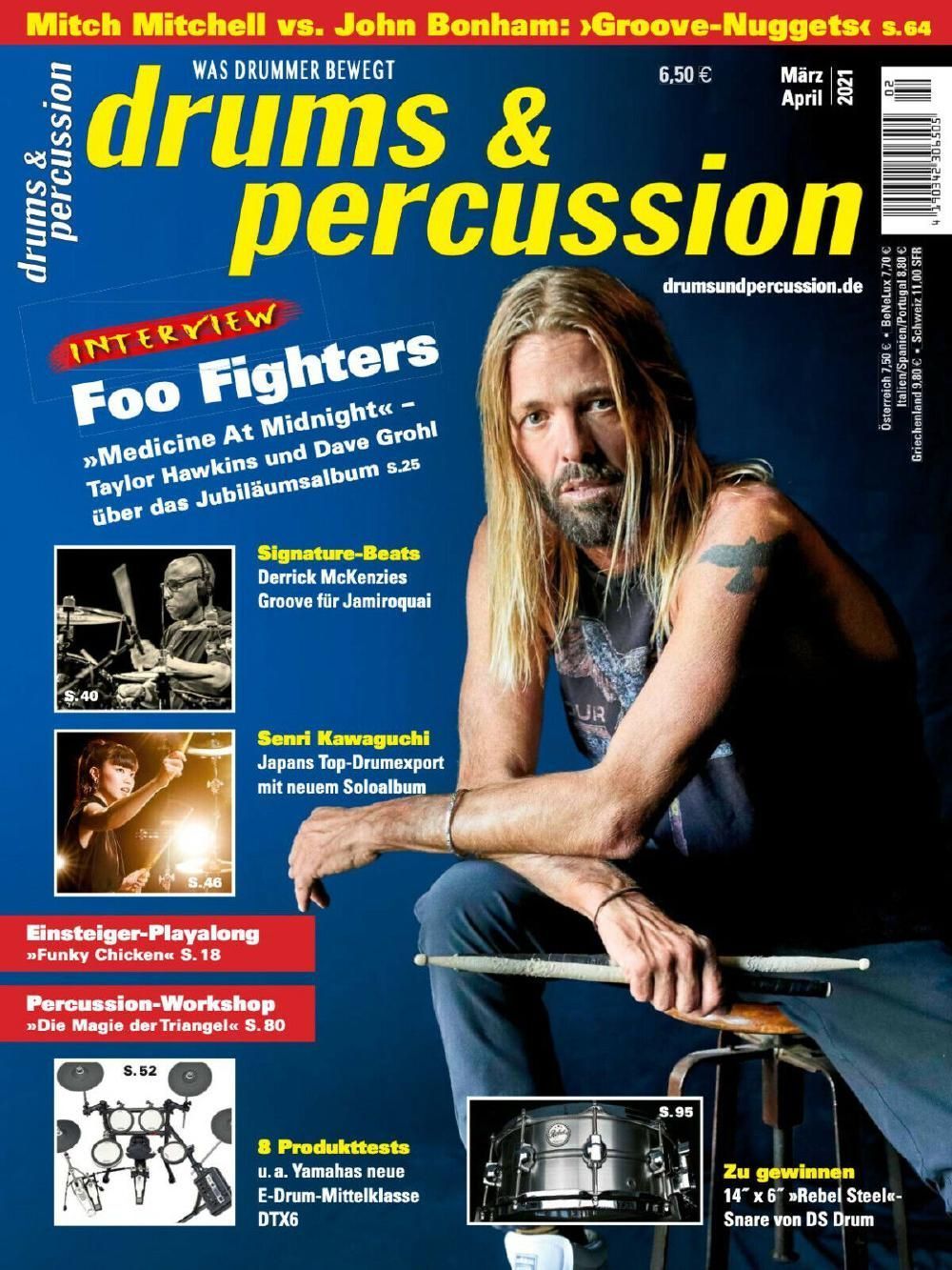 Drums & Percussions Magazin Deutschland 2021-03+04 Dave Grohl Taylor Hawkins Derrick McKenzie