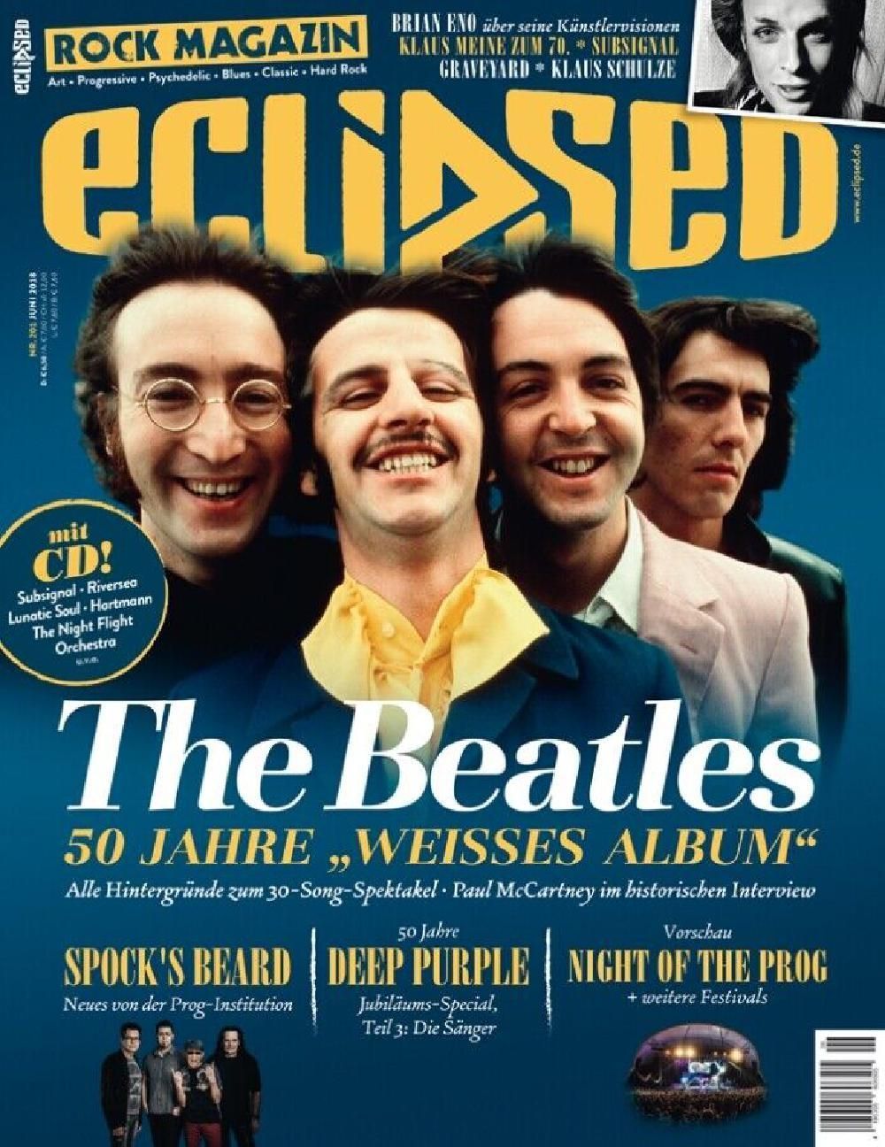 Eclipsed Magazin Deutschland 2018 #201 The Beatles Brian Eno Klaus Meine