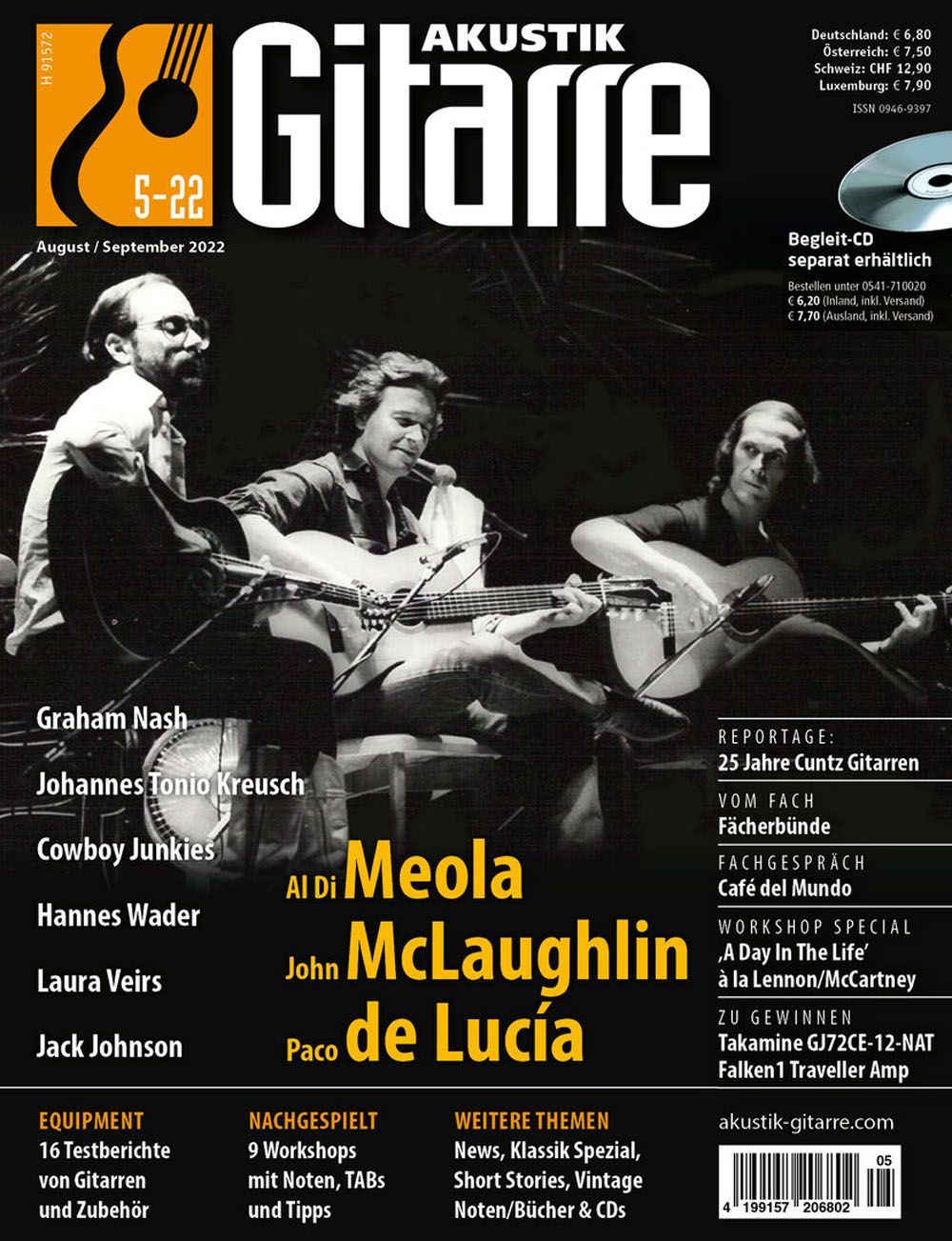 Akustik Gitarre Lehti Saksa 2022-05 Al Di Meola John McLaughlin Paco de Lucia