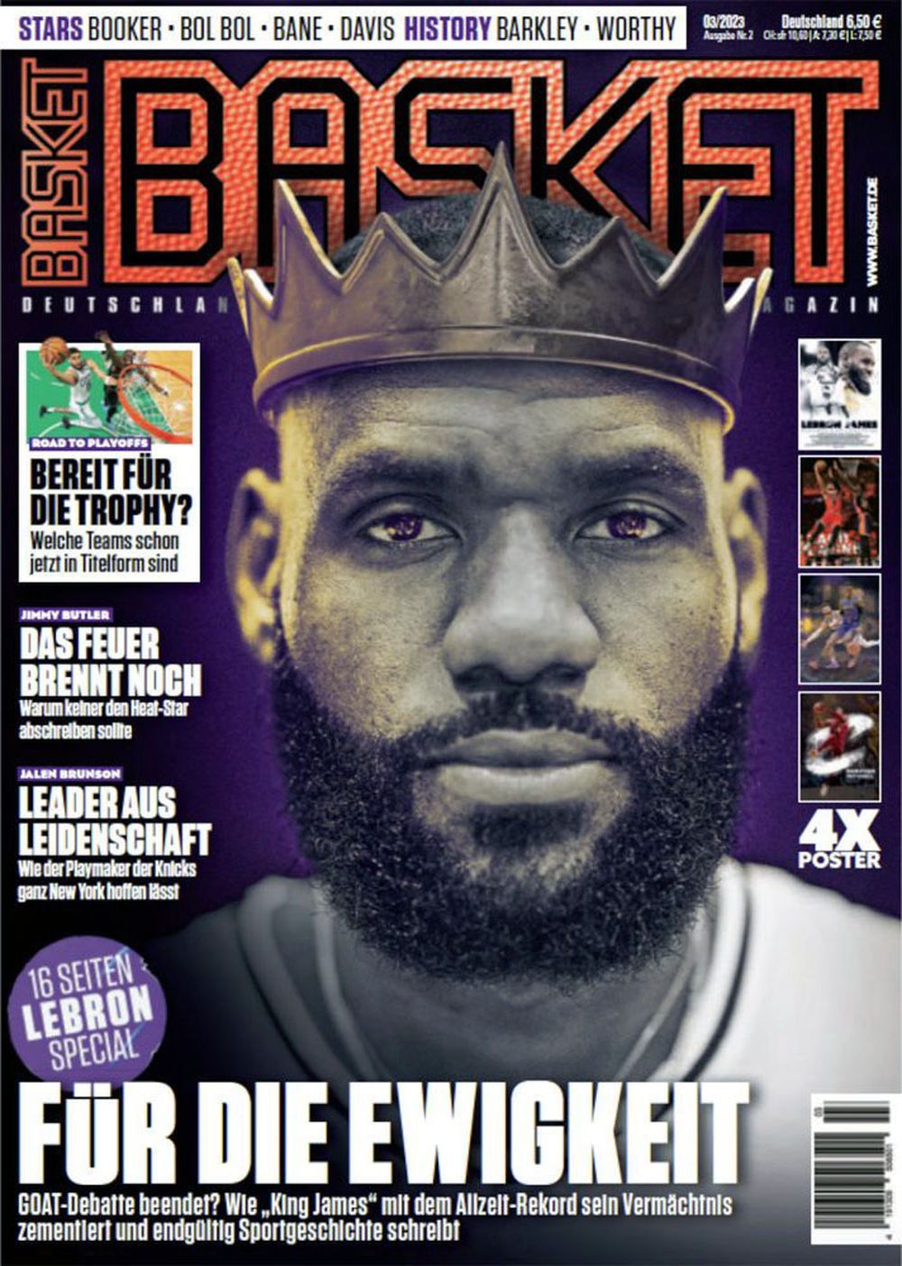 Basket Magasin Tyskland 2023-03 LeBron James Jimmy Butler Charles Barkley Originaludgave