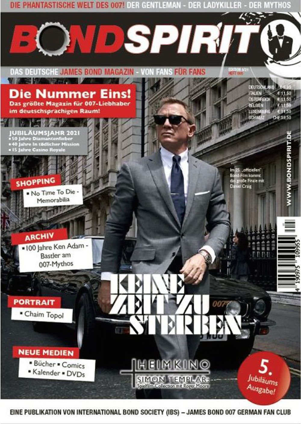 Bond Spirit Magazine Allemagne 2021 #5 Daniel Craig Édition originale
