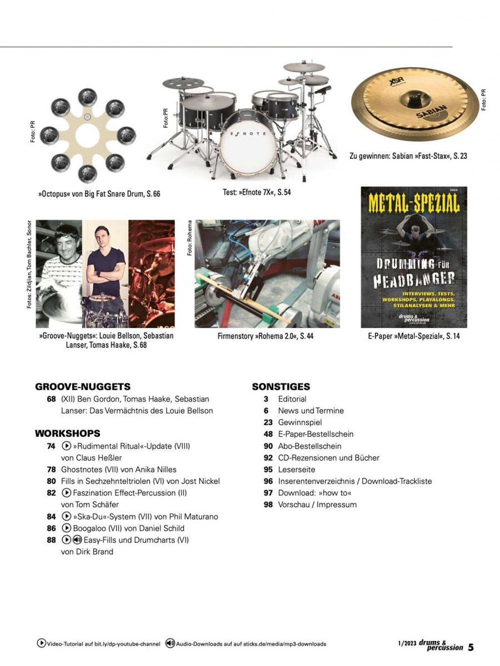 Drums & Percussions Magasin Tyskland 2023-01 Chris Coleman Ben Gordon Originaludgave