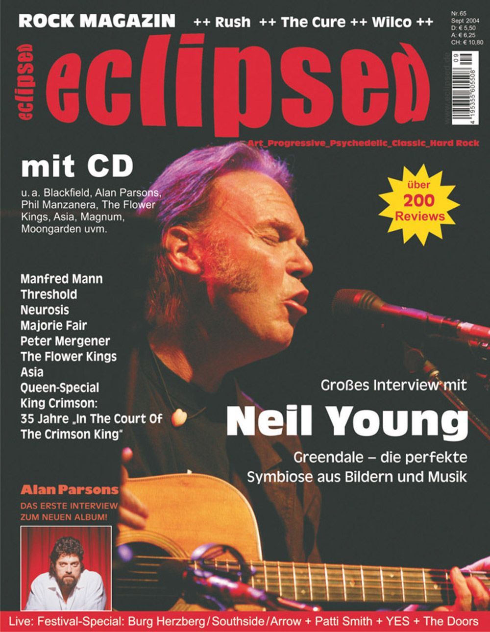 Eclipsed Magazin Deutschland 2004 #65 Neil Young Alan Parsons Manfred Mann