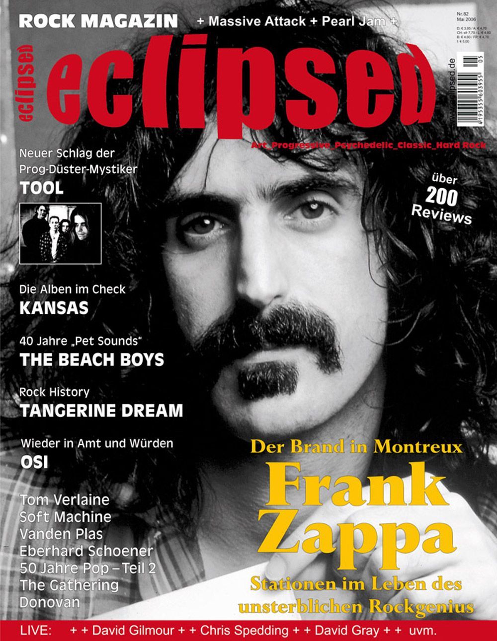 Eclipsed Magasin Tyskland 2006 #82 Frank Zappa Kansas Beach Boys Tangerine Dream Originalutgåva