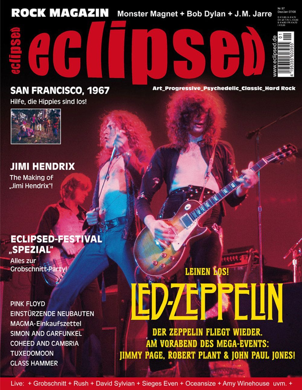 Eclipsed Magazin Deutschland 2007 #97 Led Zeppelin Jimi Hendrix Tuxedomoon