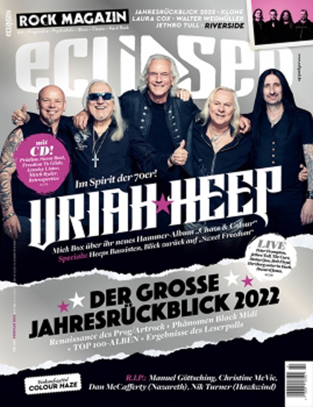 Eclipsed Lehti Saksa 2023 #247 Uriah Heep Iggy Pop Jethro Tull Elder