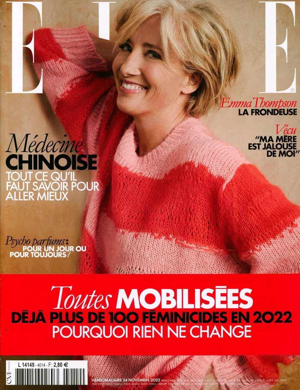 Elle Magasin Frankrig 2023 #4014 Emma Thompson Originaludgave