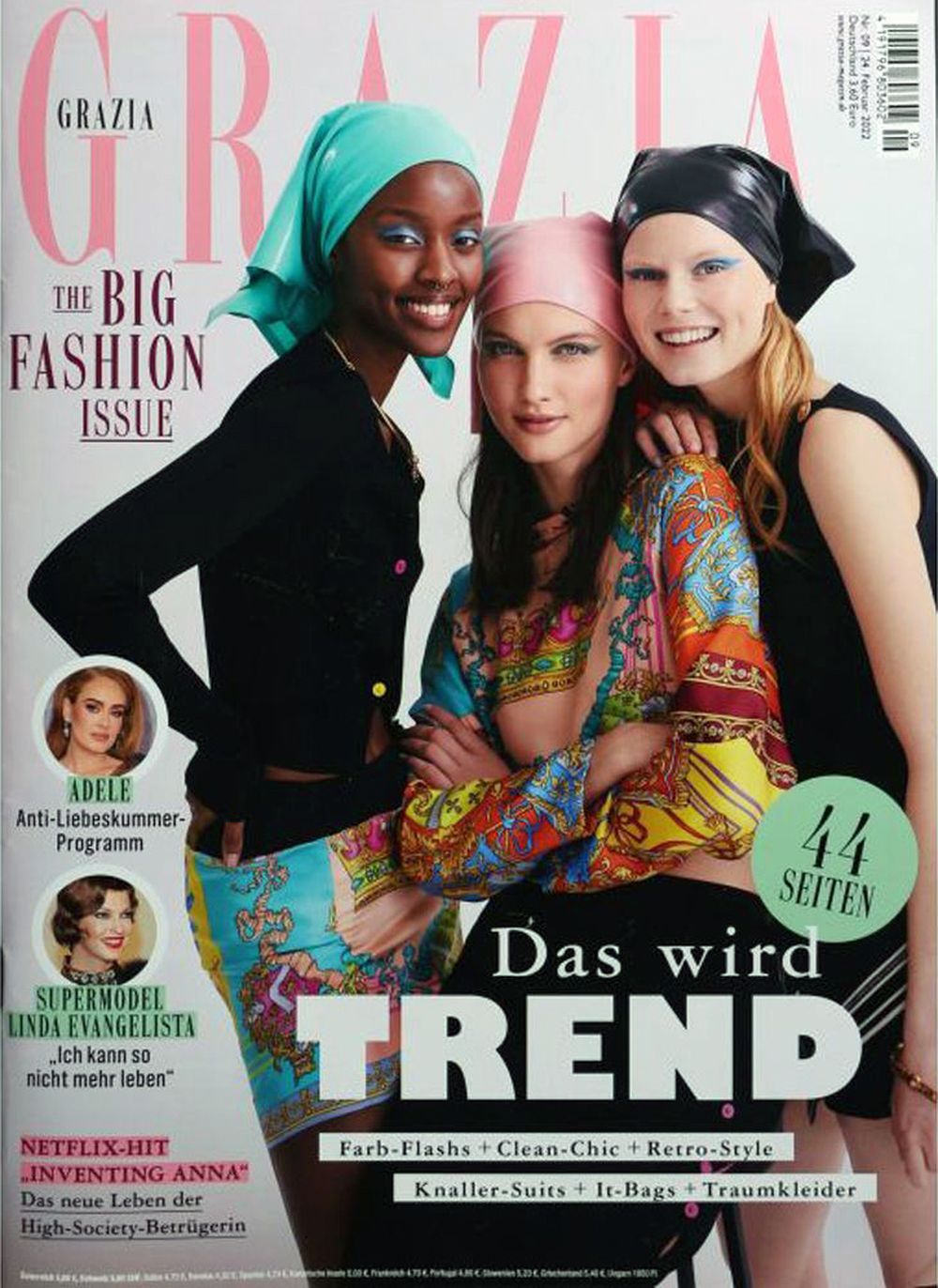 Grazia Magazin Deutschland 2022-09 Fedola Shema Adele Linda Evangelista