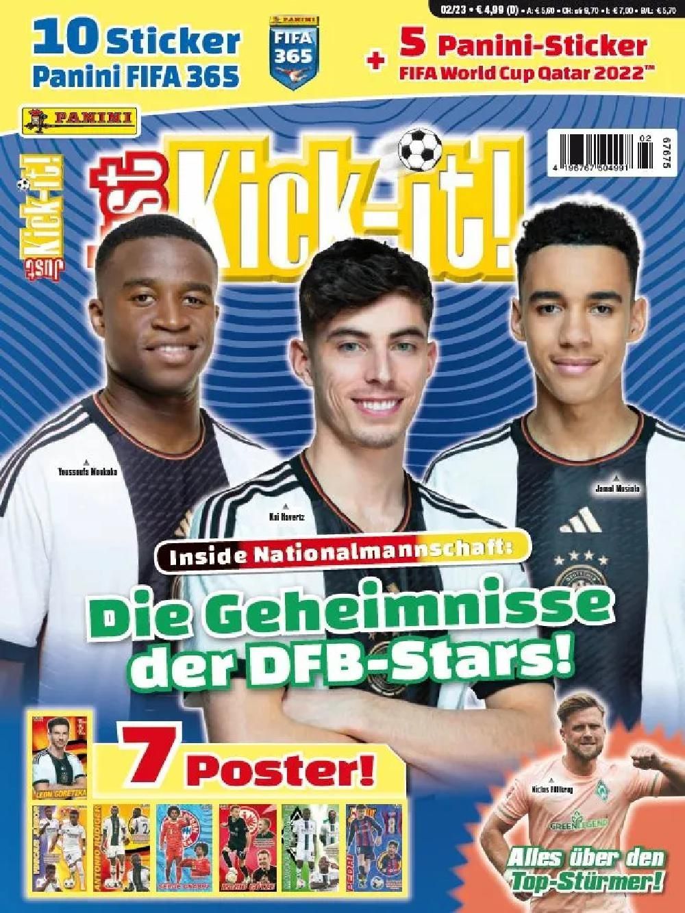 Just Kick It Magasin Tyskland 2023-02 Jamal Musiala Kai Havertz Youssoufa Moukoko Originalutgåva