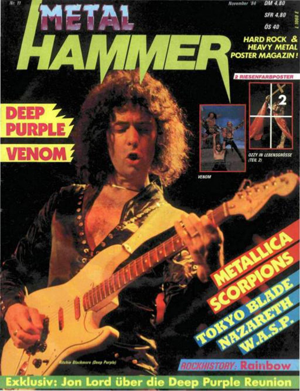 Metal Hammer Magazin Deutschland 1984-11 Deep Purple Venom Tokyo Blade