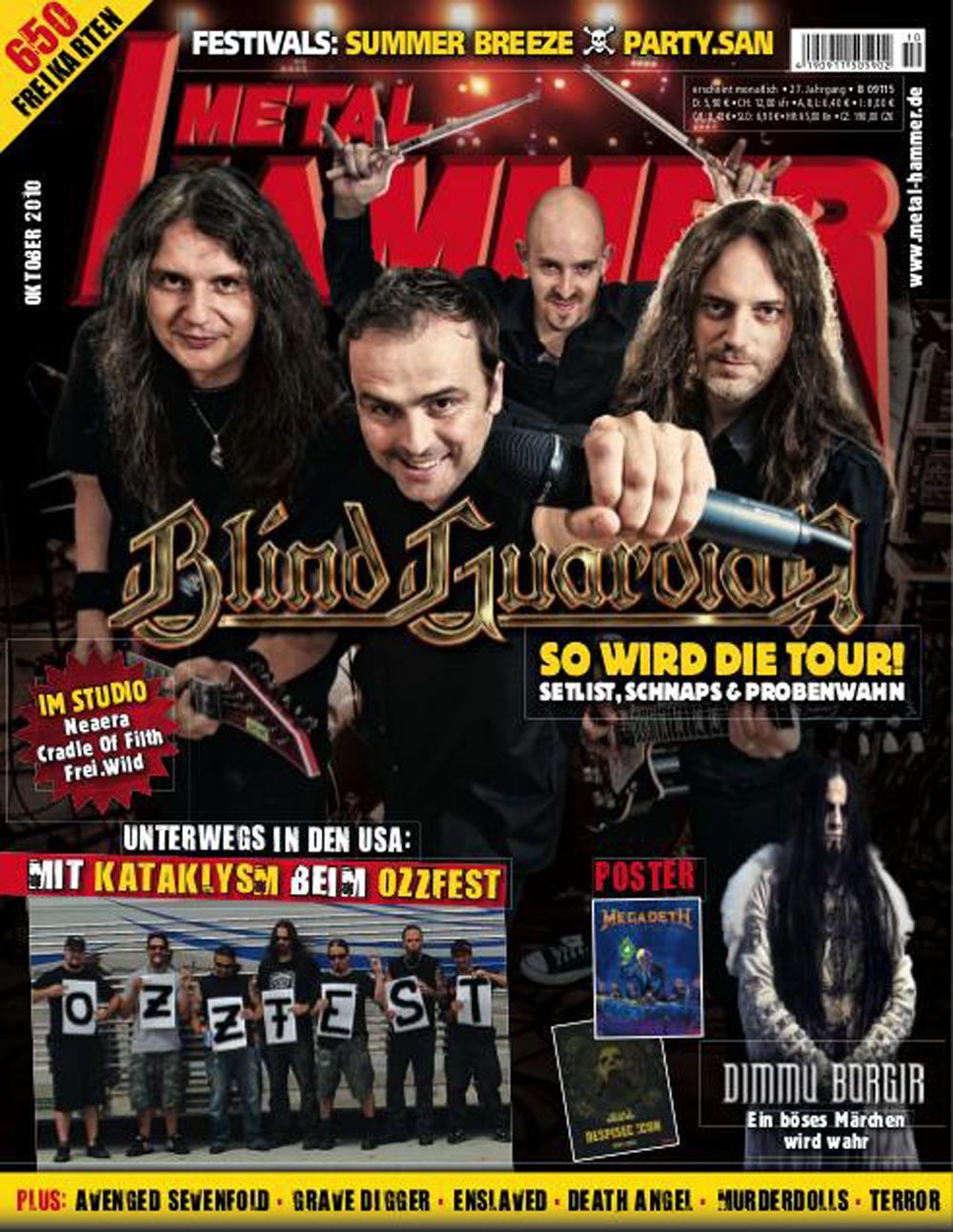 Metal Hammer Magazine Germany 2010-10 Blind Guardian Dimmu Borgir Original Print Issue