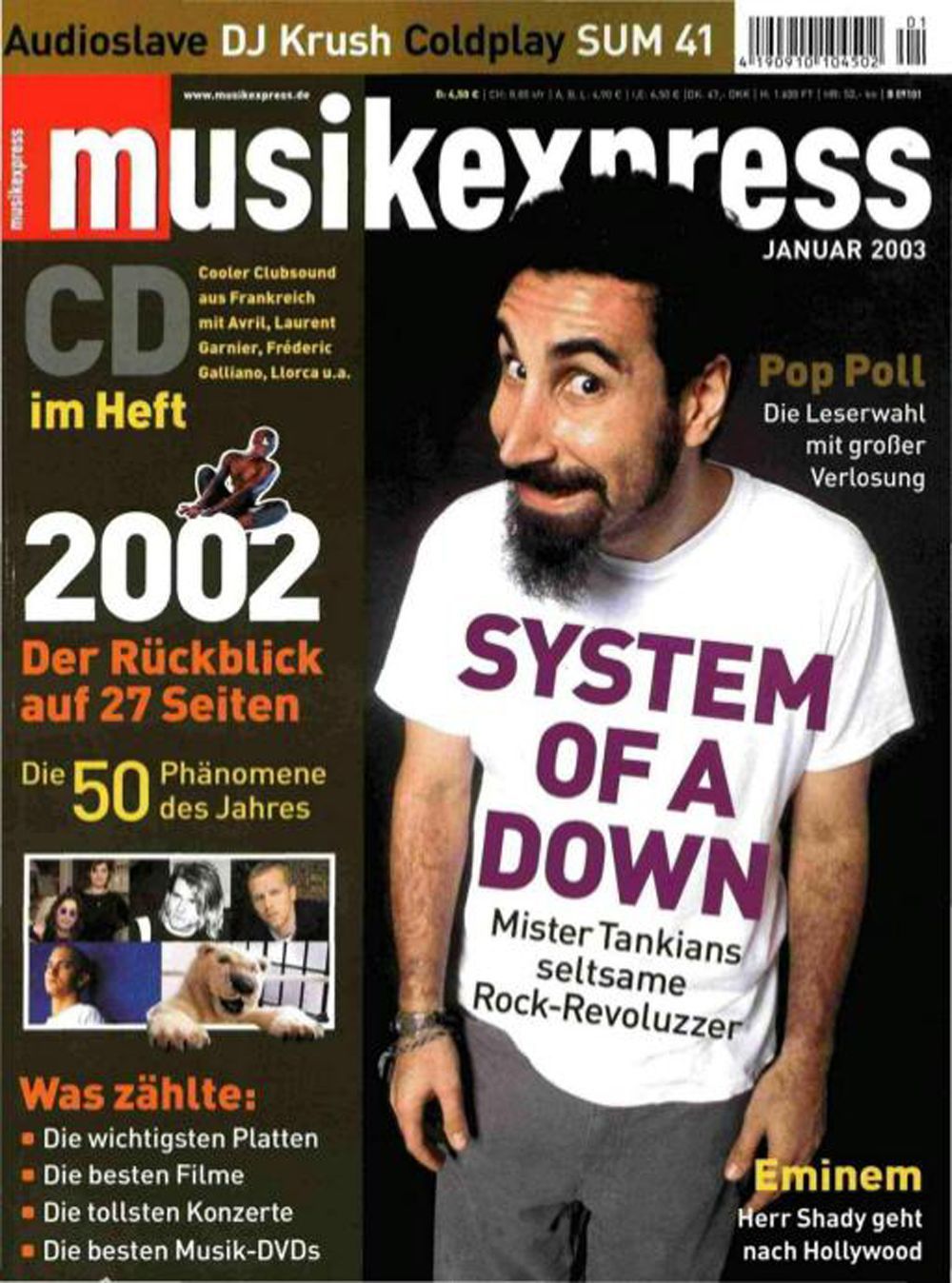 Musikexpress Magazin Deutschland 2003-01 System Of A Down Eminem Coldplay