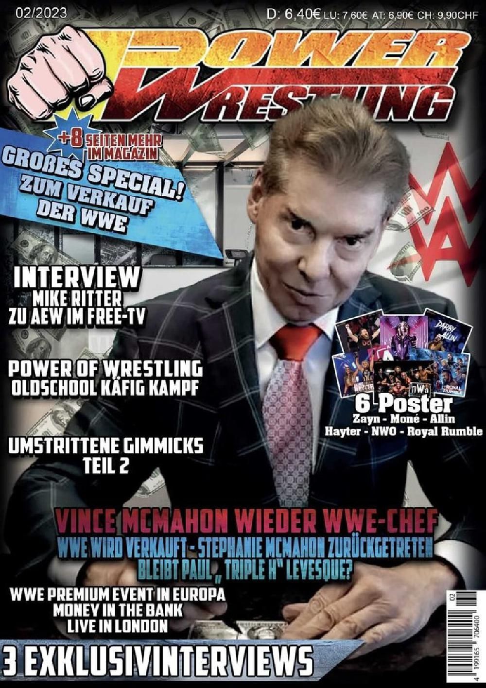 Power Wrestling Magazin Deutschland 2023-02 Vince McMahon Mike Ritter Jamie Hayter