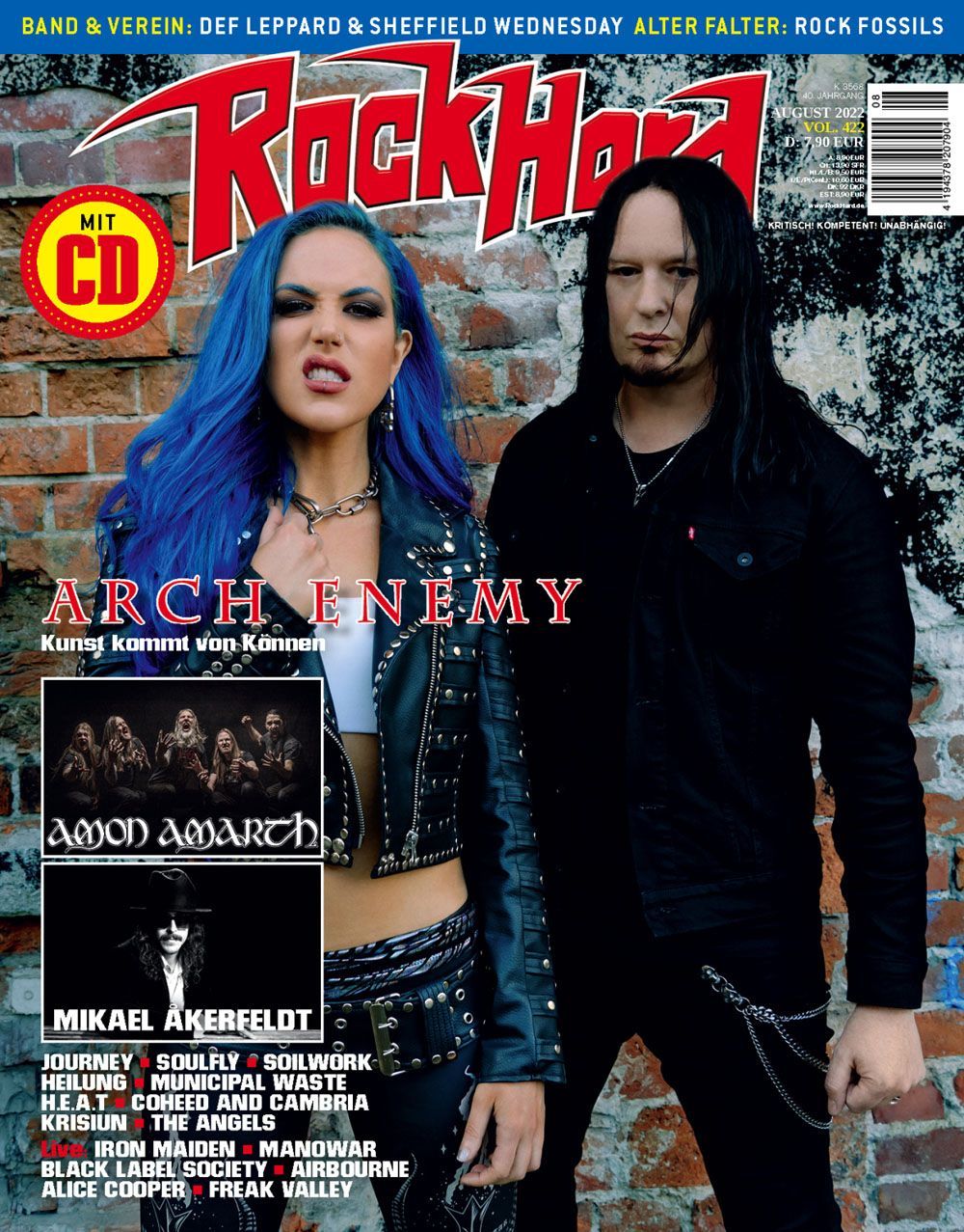 Rock Hard Magazin Deutschland 2022 #422 Arch Enemy Amon Amarth Mikael Akerfeldt