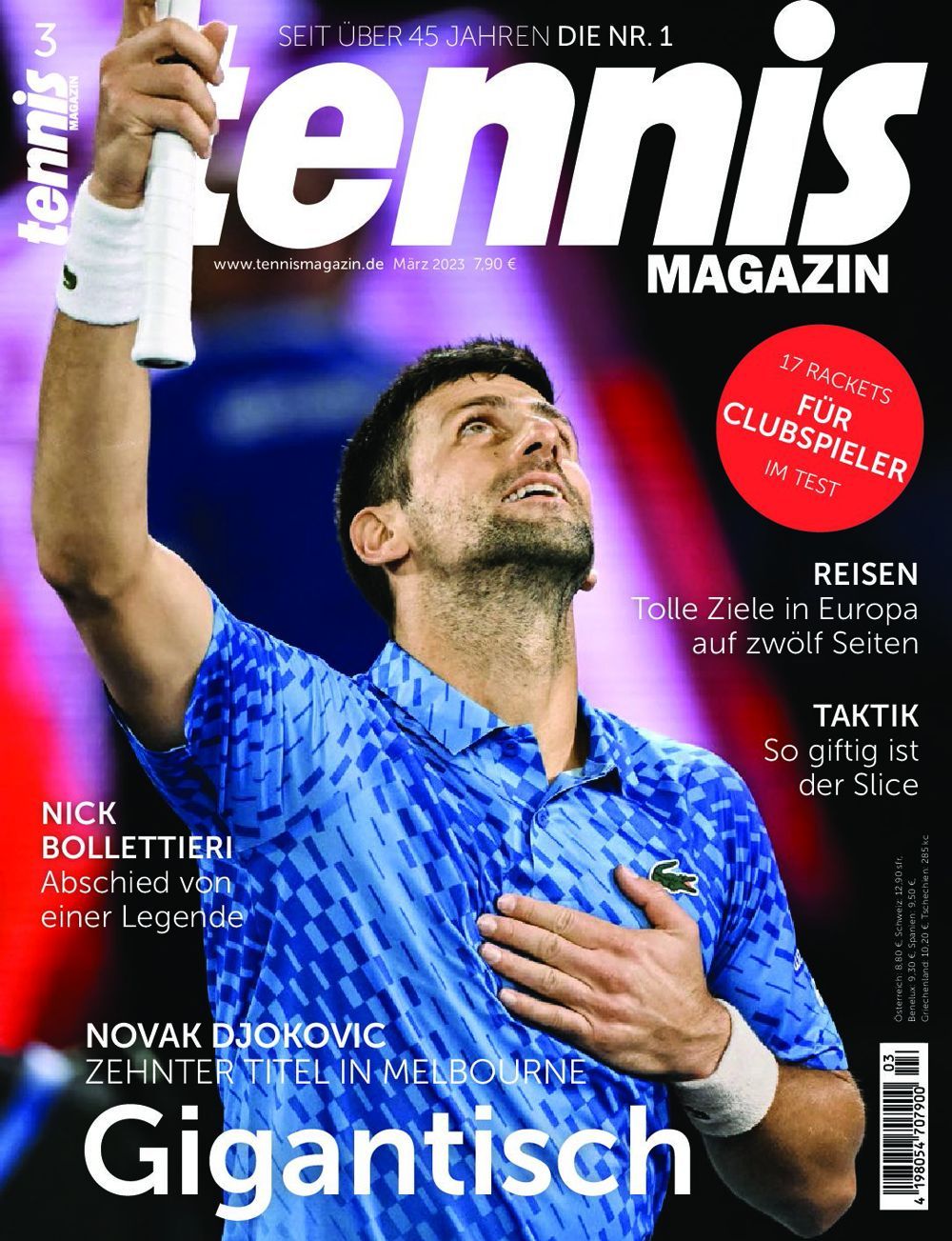Tennis Tijdschrift Duitsland 2023-03 Novak Djokovic Originele uitgave