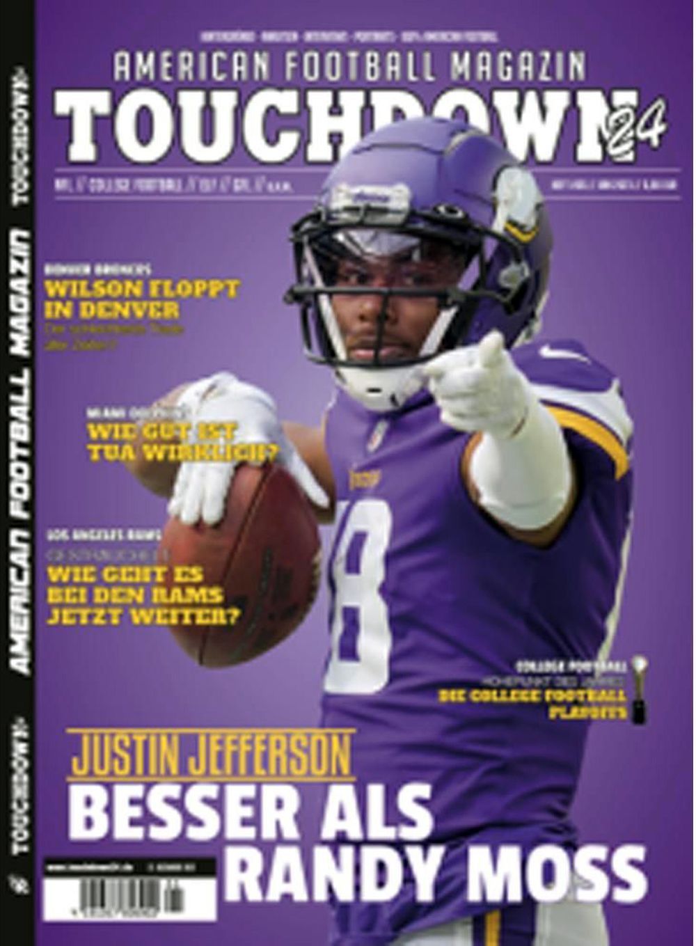 Touchdown Magasin Tyskland 2023 #65 Justin Jefferson Randy Moss Originaludgave