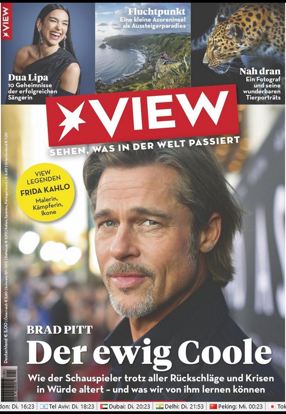 View Magazin Deutschland 2023-01 Brad Pitt Dua Lipa Frida Kahlo