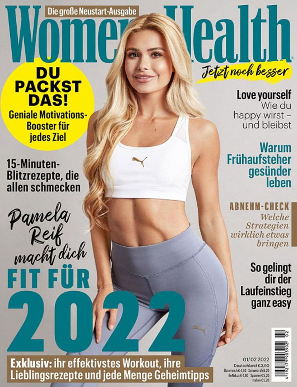 Womens Health Tijdschrift Duitsland 2022-01+02 Pamela Reif Originele uitgave