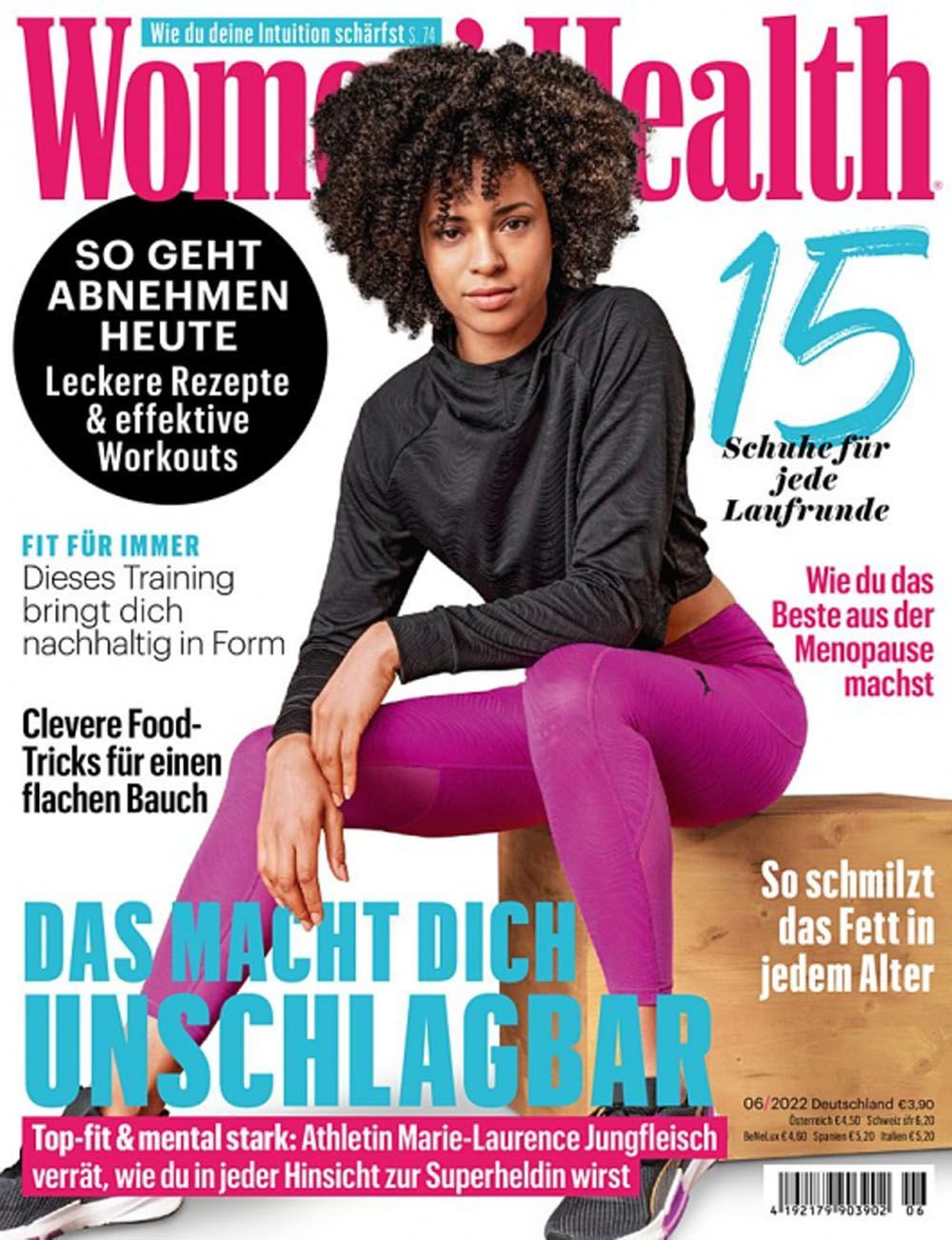Womens Health Magasin Tyskland 2022-06 Marie-Laurence Jungfleisch Originalutgåva