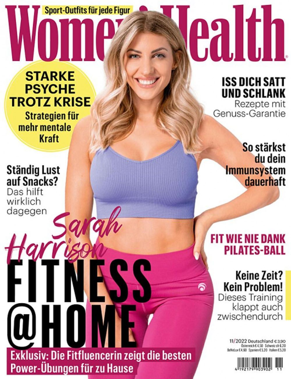 Womens Health Tijdschrift Duitsland 2022-11 Sarah Harrison Originele uitgave