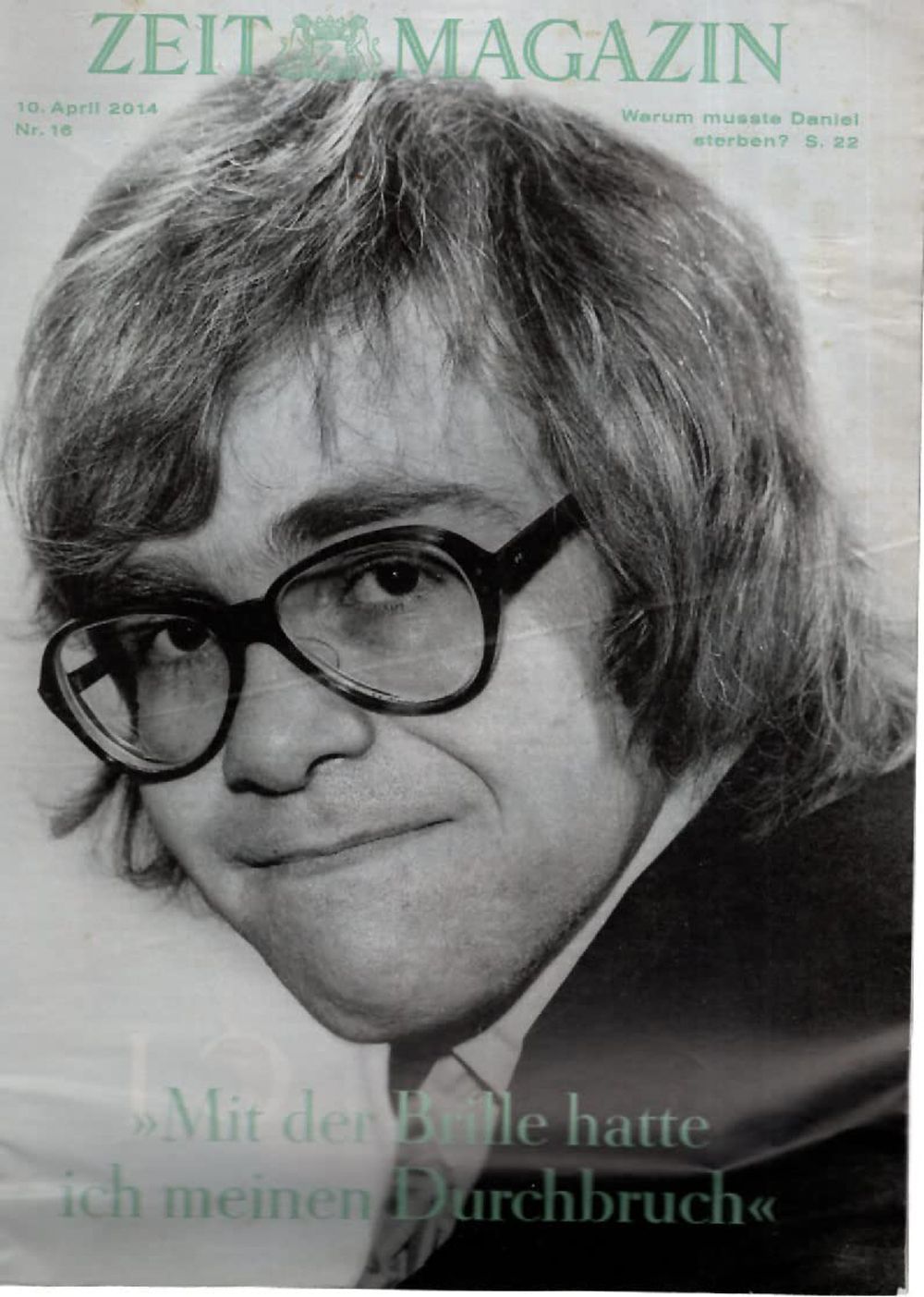 Zeit Magazine Germany 2014-16 Elton John Original Print Issue