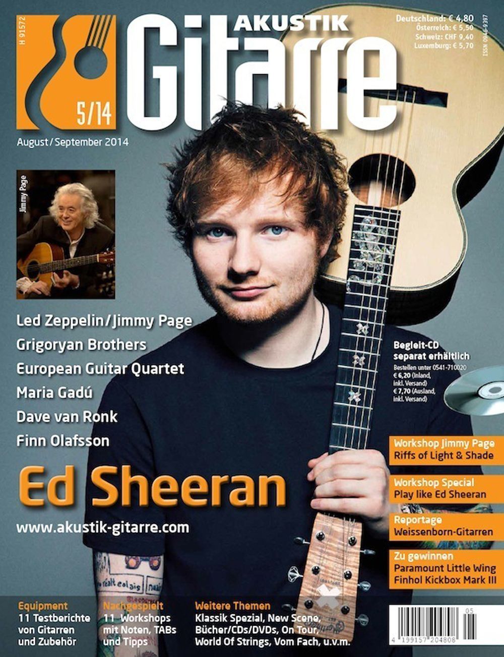 Akustik Gitarre Lehti Saksa 2014-05 Ed Sheeran Jimmy Page Maria Gadu Andy Powers