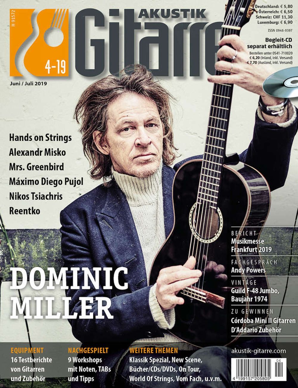 Akustik Gitarre Magazin Deutschland 2019-04 Dominic Miller Mrs. Greenbird Reentko
