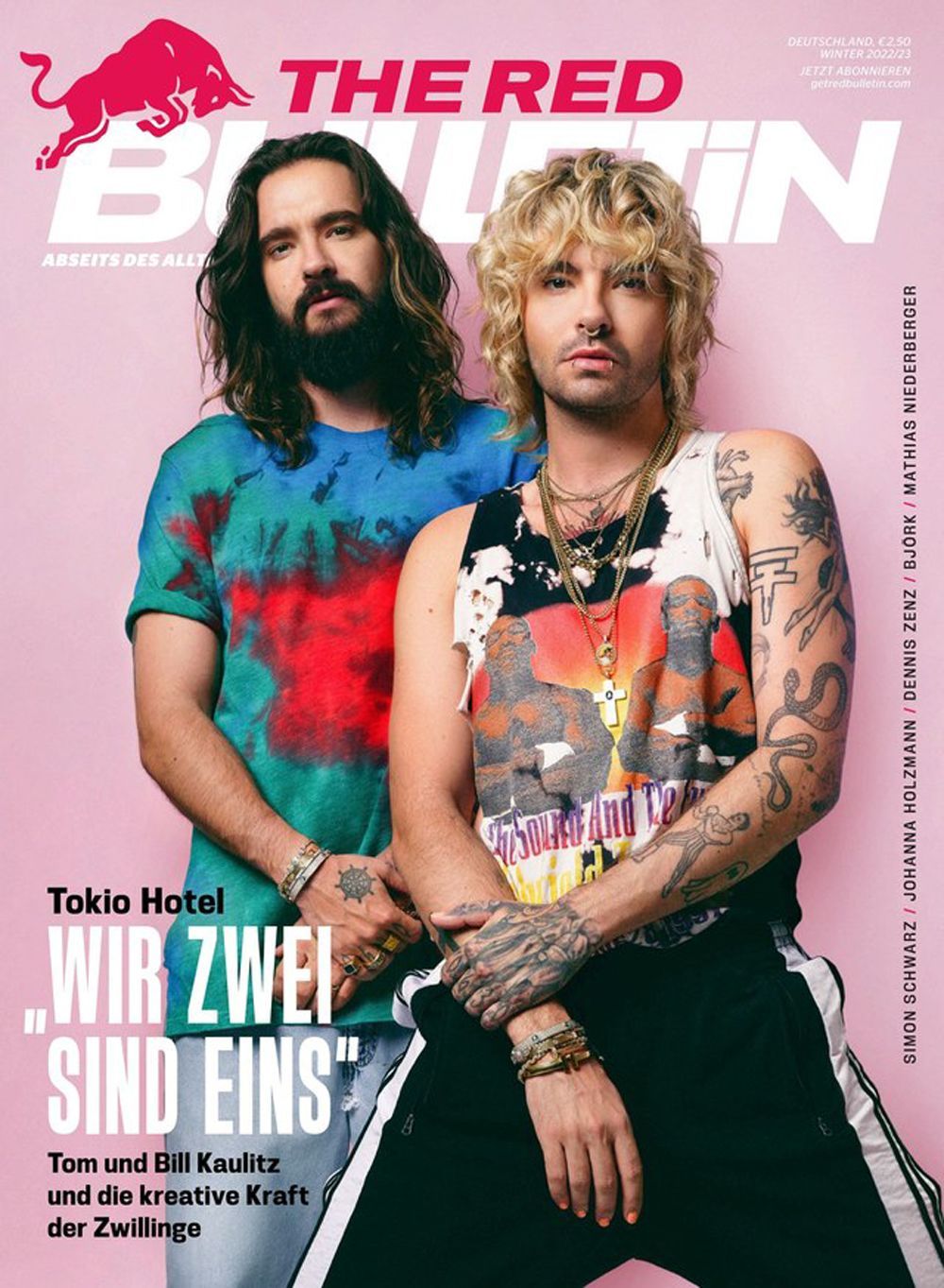 The Red Bulletin Magasin Tyskland 2023 Tokio Hotel Bill Kaulitz Tom Kaulitz Originalutgåva