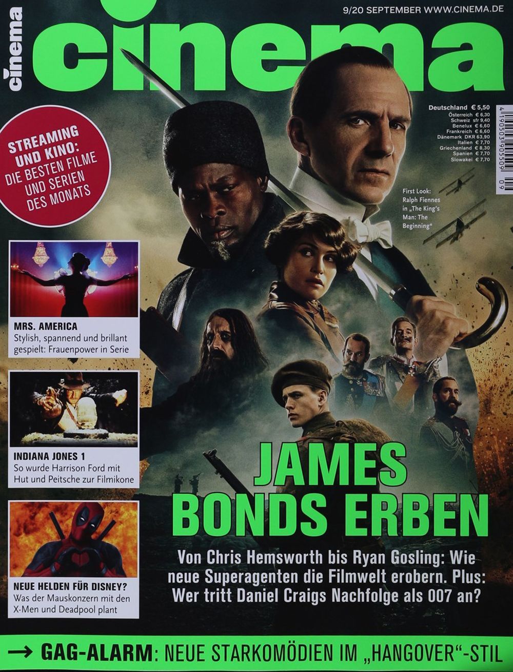 Cinema Magazin Deutschland 2020-09 Ralph Fiennes Chris Hemsworth Ryan Gosling