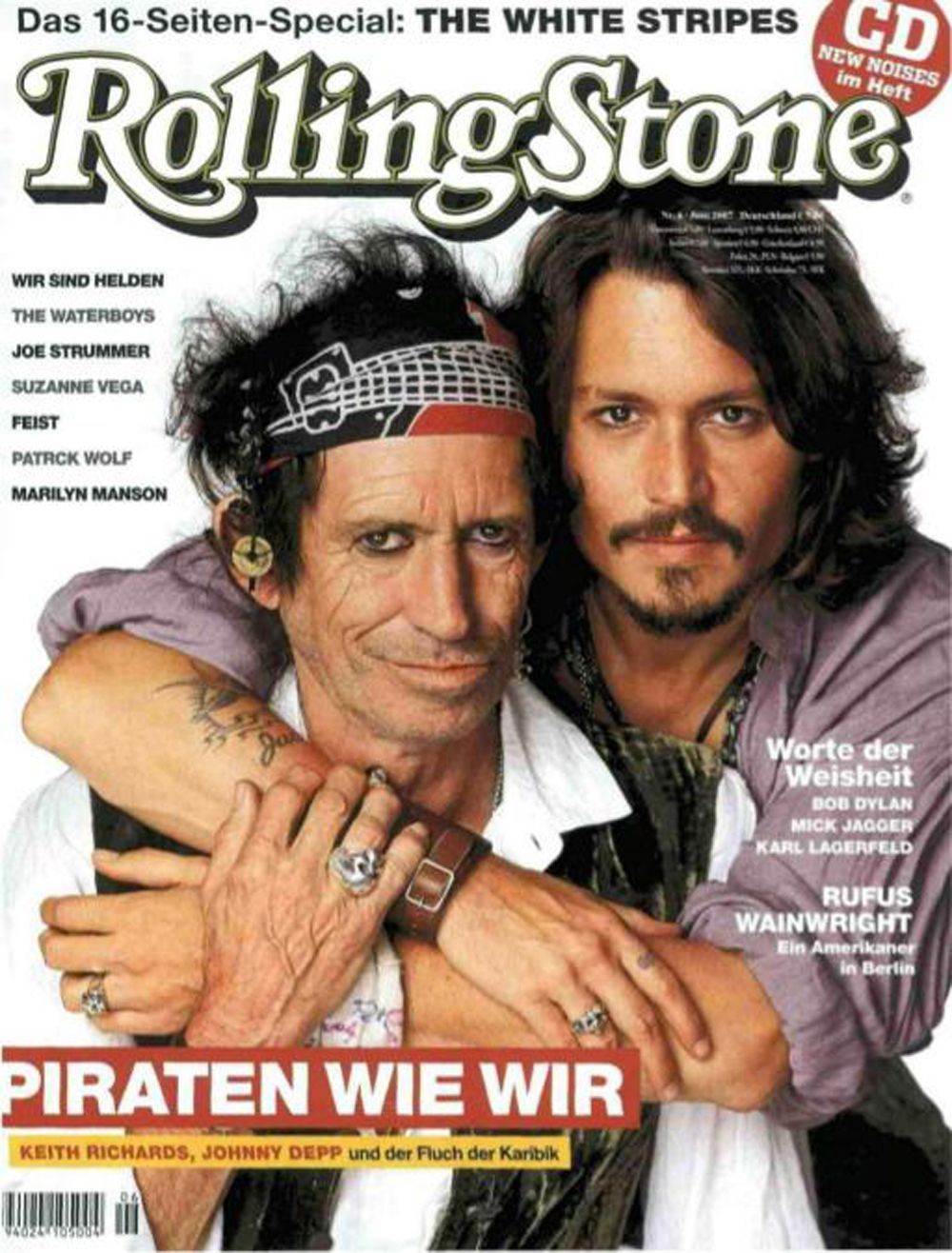 Rolling Stone Magazine Germany 2007-06 – Keith Richards Johnny Depp Suzanne Vega – Original Print Issue