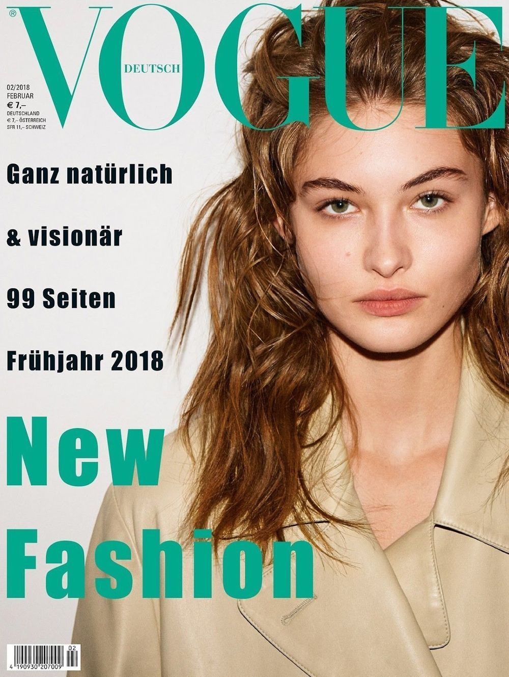 Vogue Lehti Saksa 2018-02 – Grace Elizabeth – Alkuperäinen painos