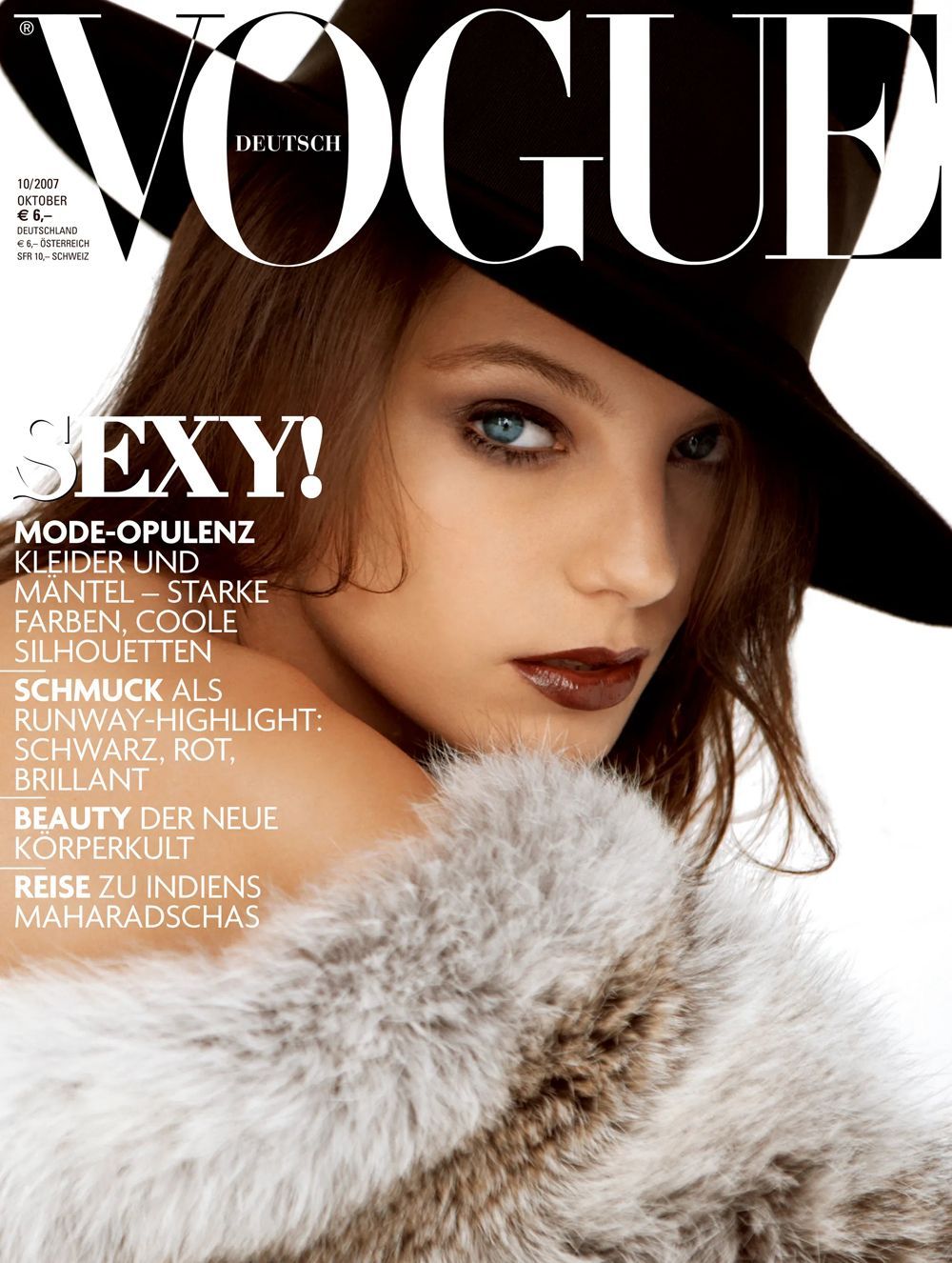 Vogue Tijdschrift Duitsland 2007-10 Daria Werbowy Originele uitgave