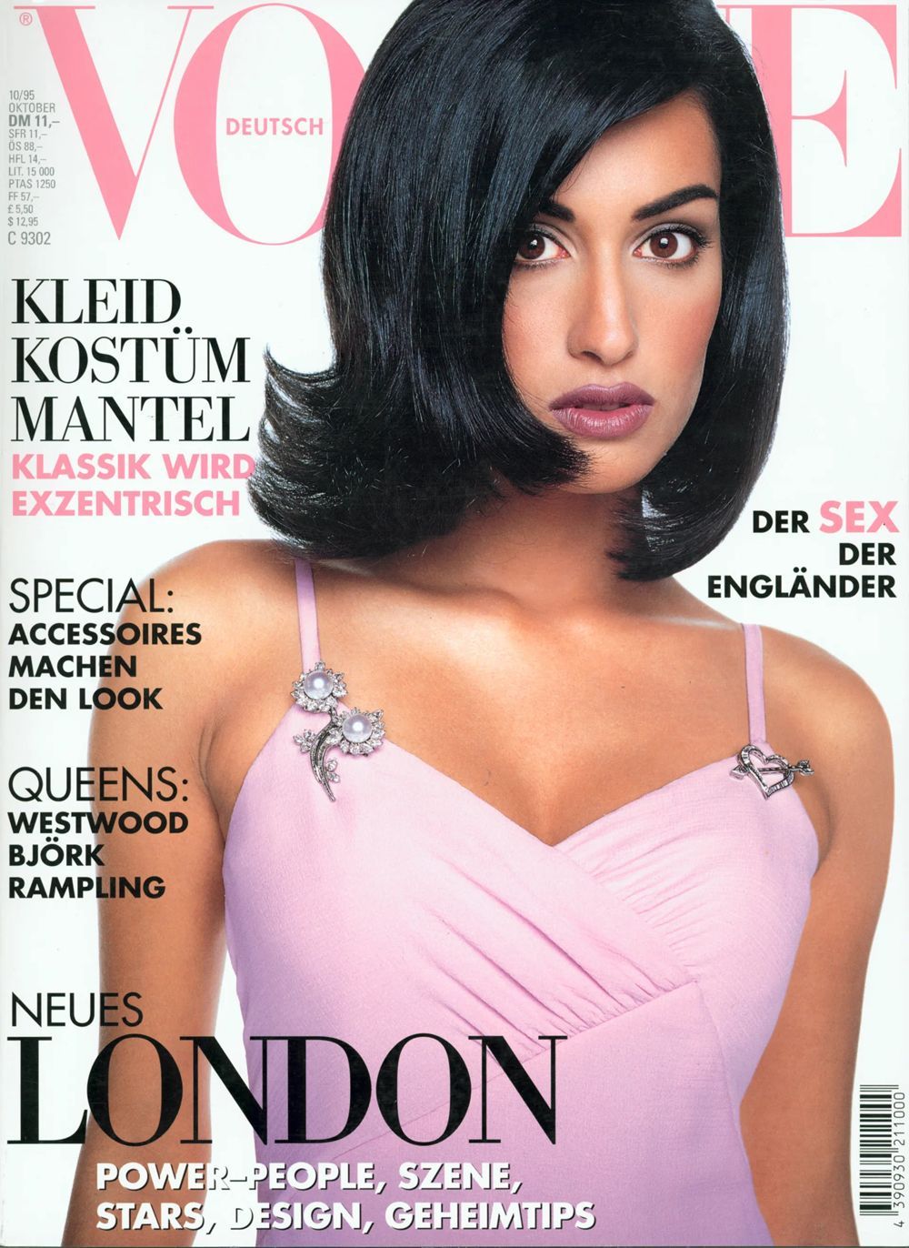 Vogue Magasin Tyskland 1995-10 Yasmeen Ghauri Originaludgave