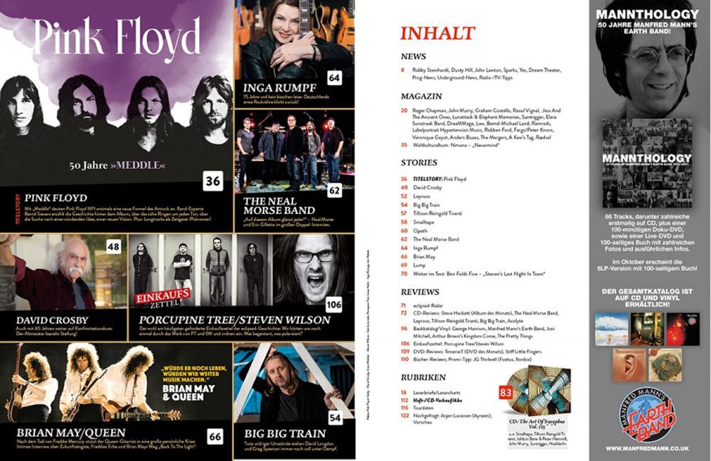 Eclipsed Magazine Germany 2021-09 Pink Floyd David Crosby Leprous Big Big Train