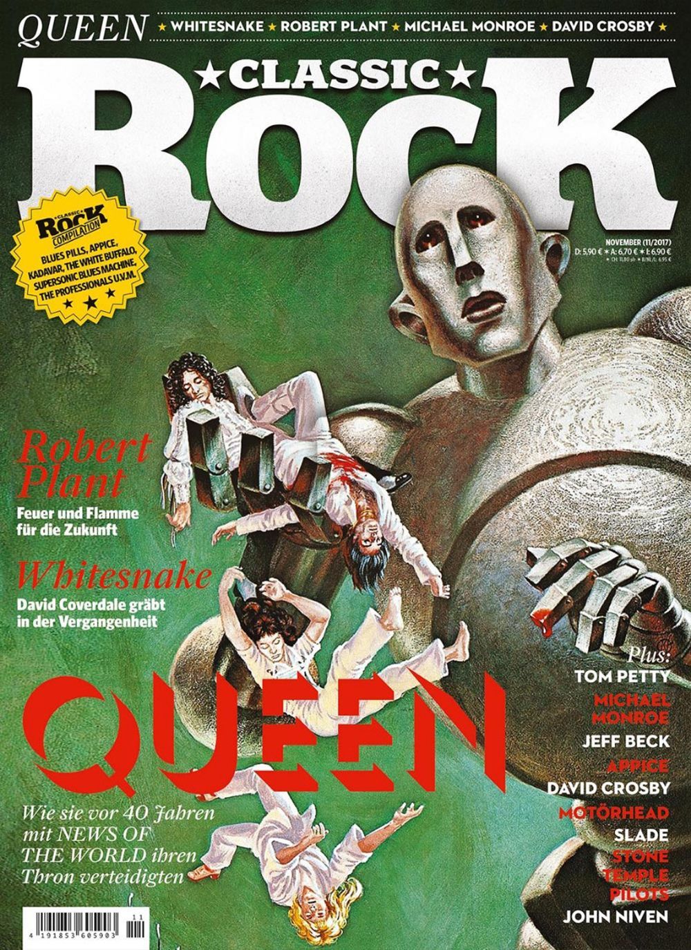 Classic Rock Magazine Allemagne 2017-11 Queen Tom Petty Slade Jeff Beck Édition originale