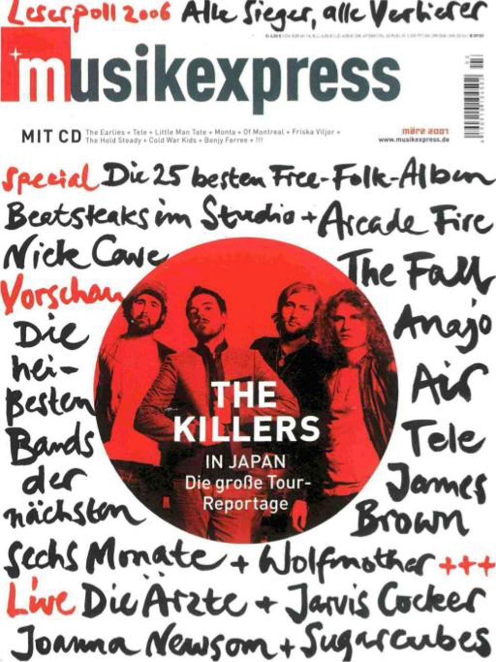 Musikexpress Magazin Deutschland 2007-03 The Killers Arcade Fire James Brown