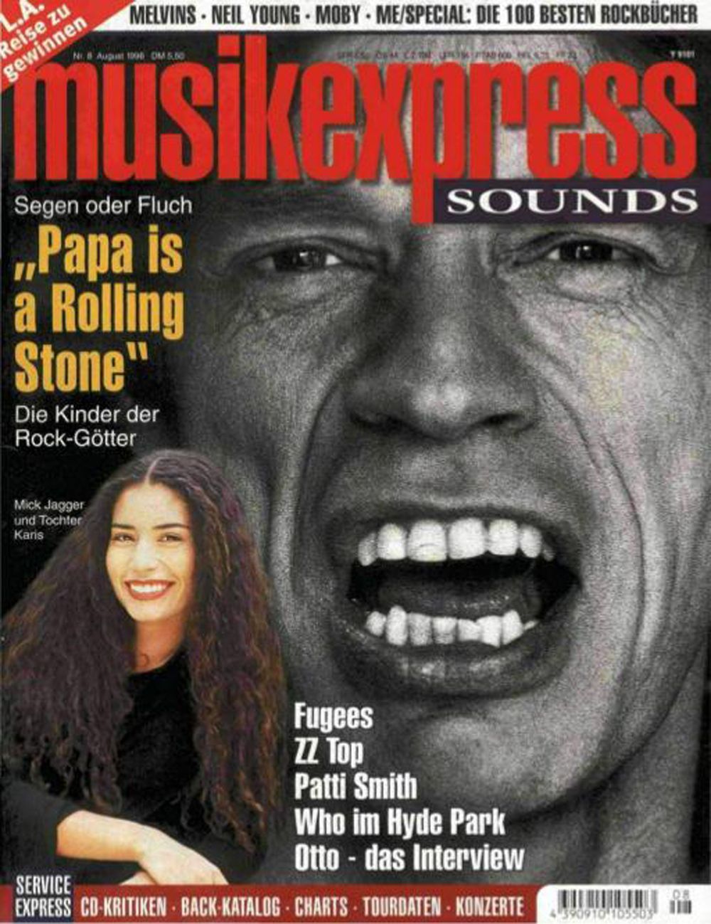 Musikexpress Magazin Deutschland 1996-08 Karis Mick Jagger Fugees ZZ Top