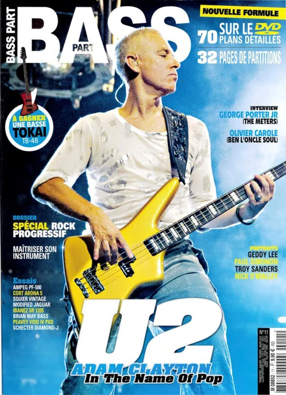 Bass Part Magasin Frankrig 2013 #11 Adam Clayton George Porter Jr. Geddy Lee Originaludgave