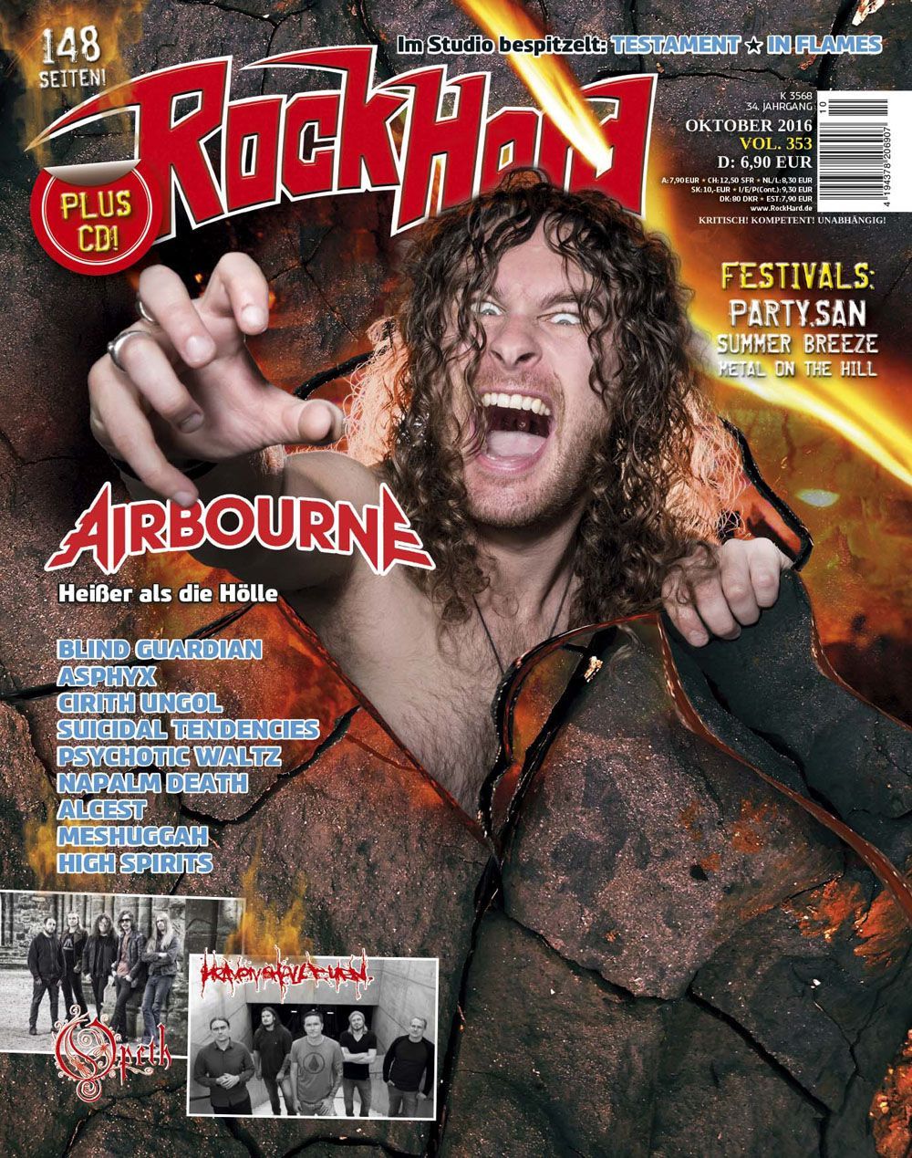 Rock Hard Magazin Deutschland 2016 #353 Airbourne