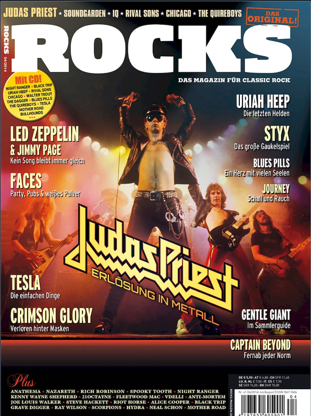 Rocks Rivista Germania 2014 #41 Judas Priest Led Zeppelin Faces Uriah Heep Styx