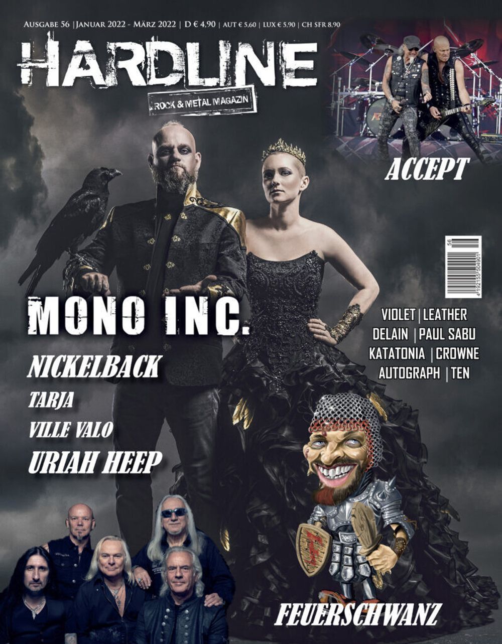 Hardline Revista Alemania 2023 #56 Mono Inc Feuerschwanz Accept Edición original