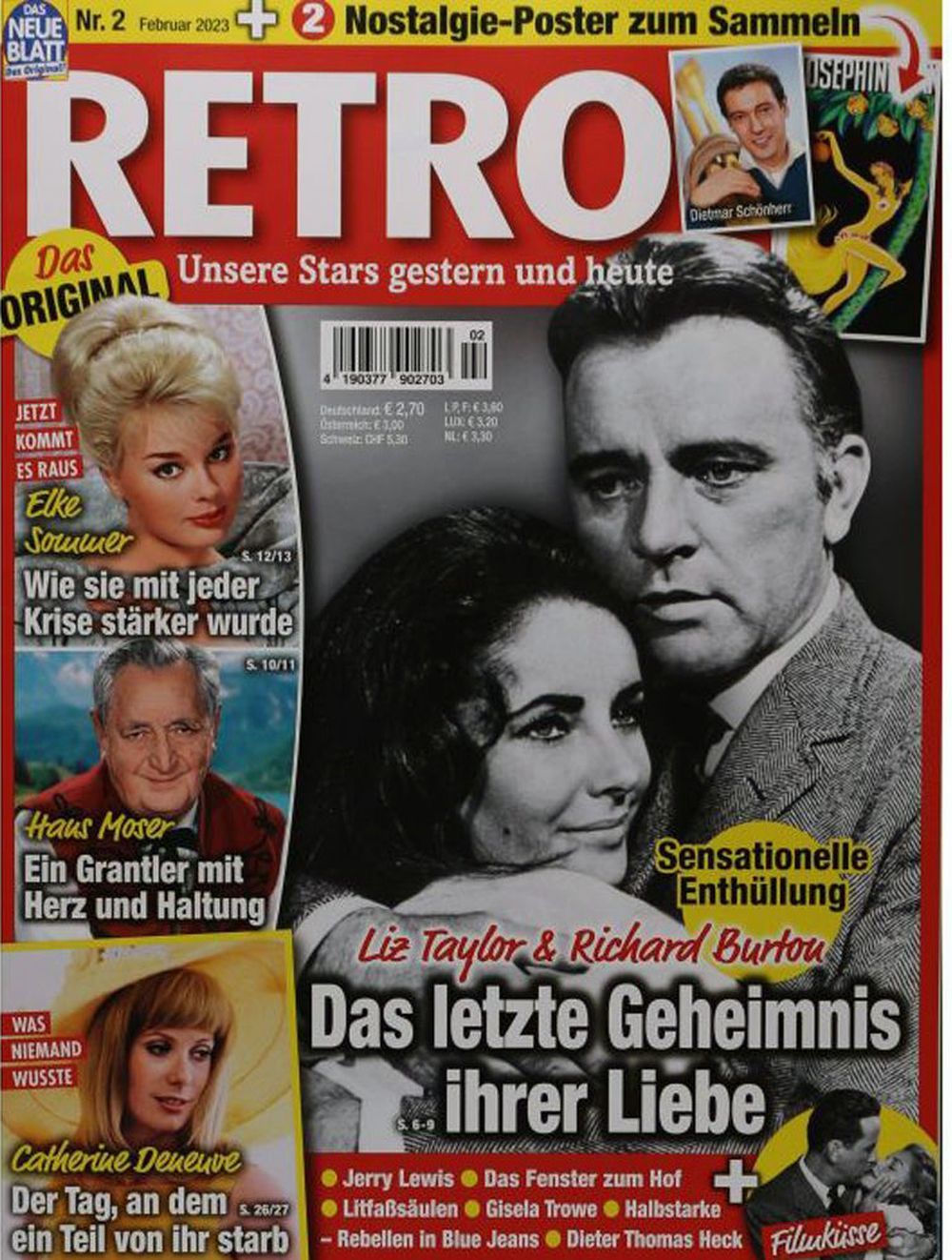 Retro Rivista Germania 2023-02 – Liz Taylor Richard Burton Elke Sommer Deneuve – Edizione originale