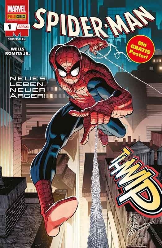 Spider Man Lehti Saksa 2023 #1 Zeb Wells John Romita Jr. Alkuperäinen painos