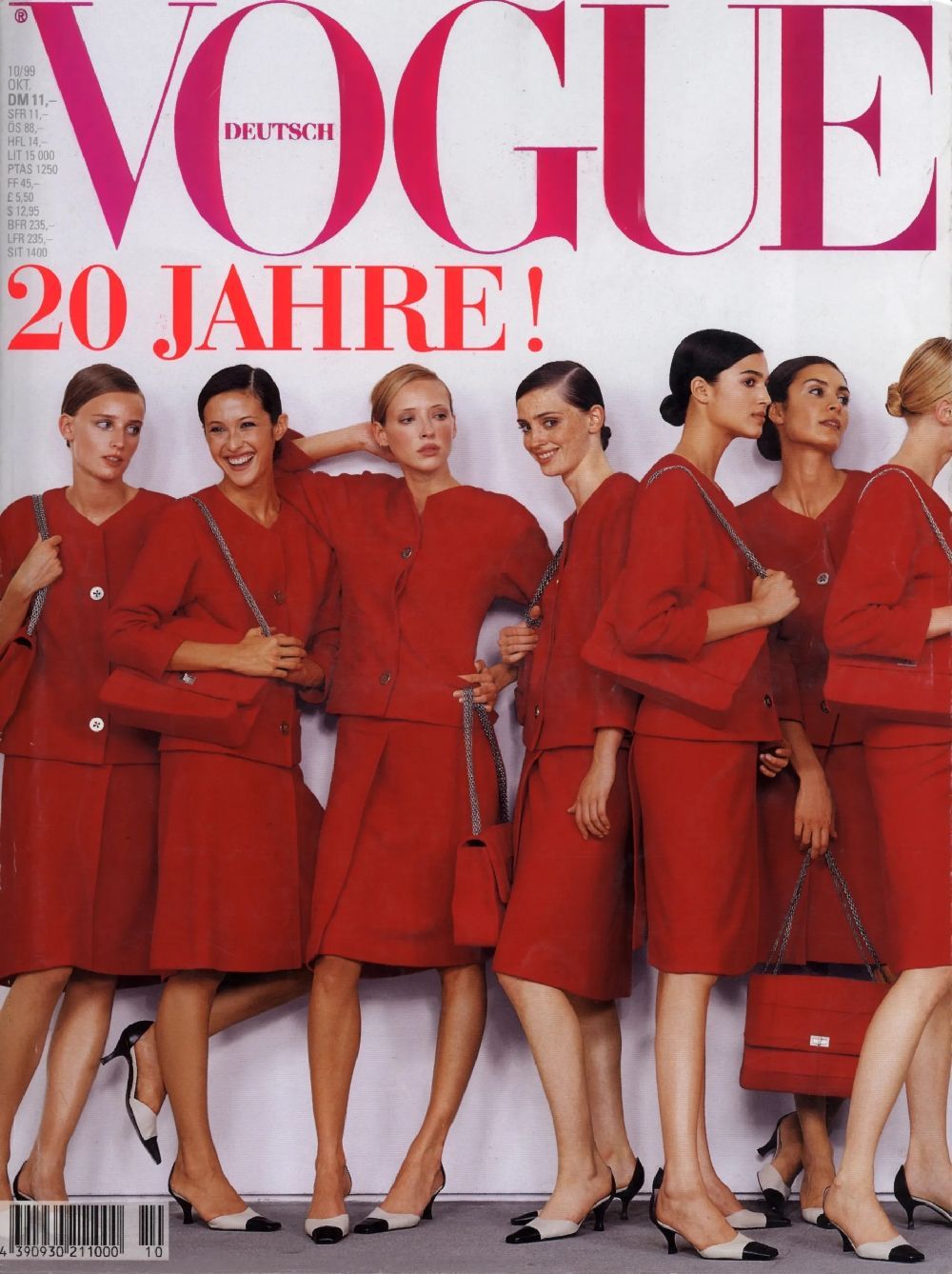 Vogue Revista Alemania 1999-10 Karl Lagerfeld Adina Fohlin Alek Wek Edición original