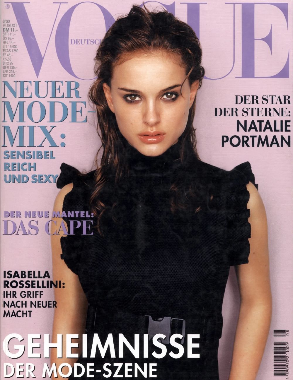 Vogue Magazine Germany 1999-08 Natalie Portman Original Print Issue